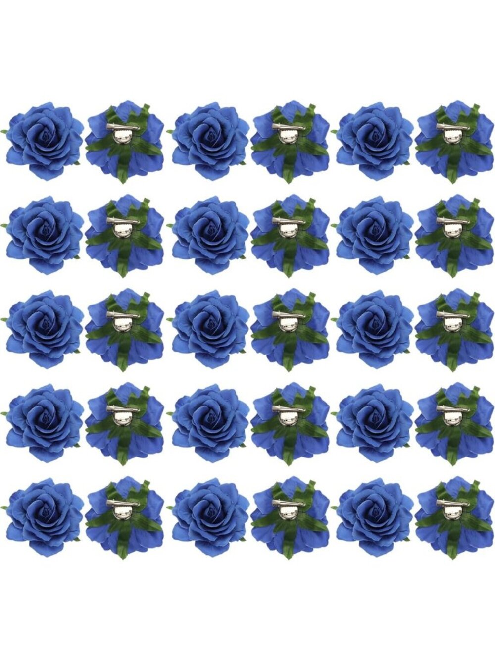 30 Pcs Rose Flower Hair Clips - 4 Inch Floral Hair Pins & Brooches for Women